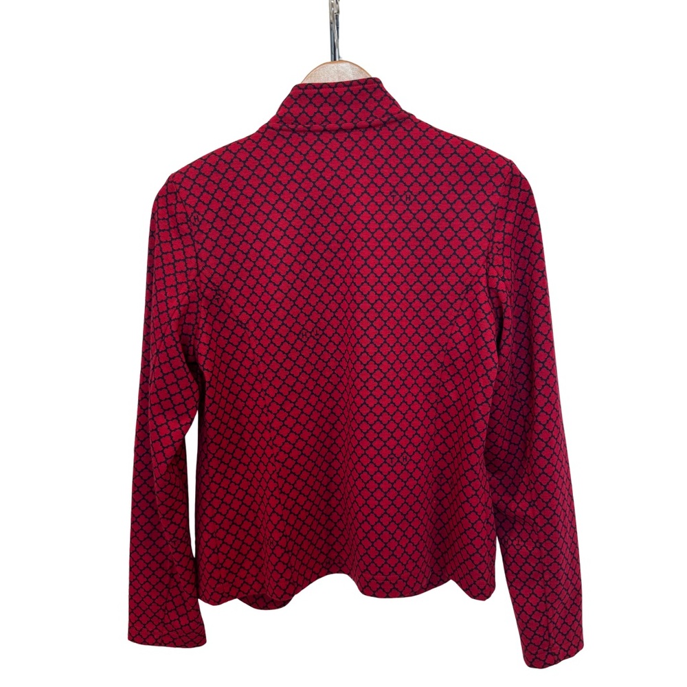 NWT $109 Tommy Hilfiger S Red Navy Jacquard Military Blazer Jacket Workwear - Picture 5 of 12